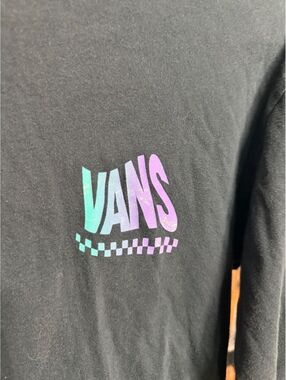 Vans Off The Wall Long Sleeve T-Shirt Small Black with Gradient Logo